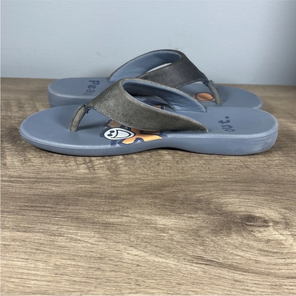 Life Is Good Flip Flop Sandals Peace Out Blue Size 7 - Picture 9 of 11